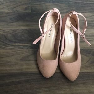 Blush pink chunky heel